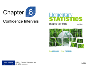 Ch 6 Confidence intervals