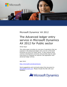 Advanced ledger entry service in Microsoft Dynamics AX 2012 for Public sector