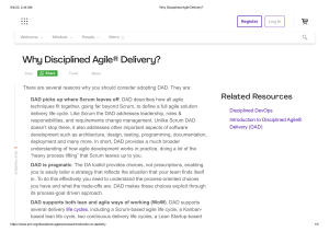 Why Disciplined Agile Delivery 
