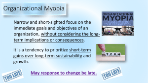 Marketing Myopia and Agility