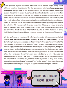Socratic inquiry about beauty