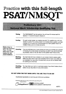 2013 Practice PSAT