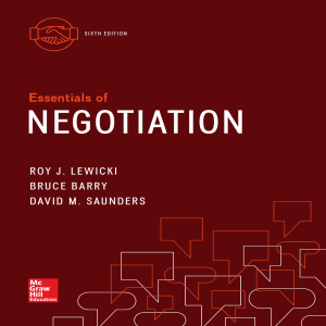 Essentials of Negotiation - Roy J. Lewicki, Bruce Barry