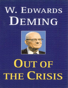 W. Edwards Deming Out of the Crisis Mit Press 2000