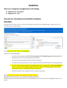 HitApp Guidelines for Wikipedia Data Extraction