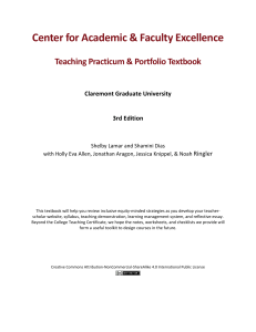 2022 FA 531 Practicum Portfolio Textbook 3 Edition