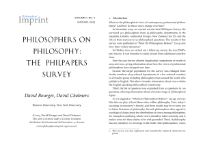 Philosophers on Philosophy 2023
