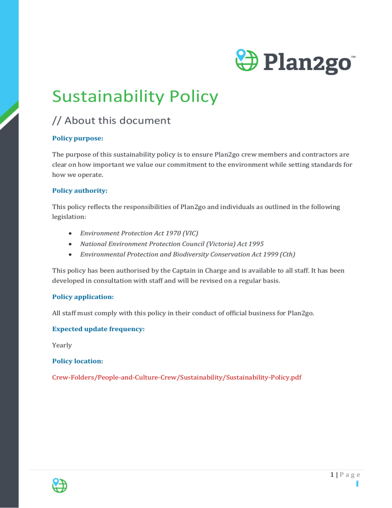 Sustainability-Policy Plan2go