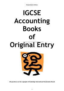 igcse accounting books of original entry questions only