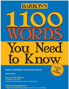 1100 Words You Need to Know: Vocabulary Textbook