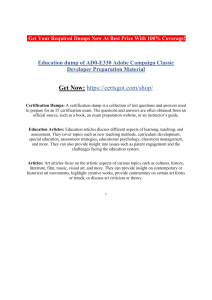 Education dump of AD0-E330 Adobe Campaign Classic Developer Preparation Material