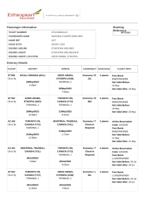 Electronic ticket receipt, May 20 for MRS SPECIOSE MAFARALIYA