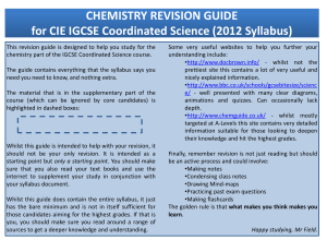 chemistry revision pack - 2012