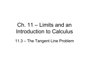 Chapter 11 - Calculus Introduction