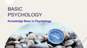 1. BASIC PSYCHOLOGY- Knowledge Base in Psychology