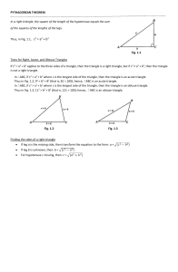 PYTHAGOREAN THEOREM handout