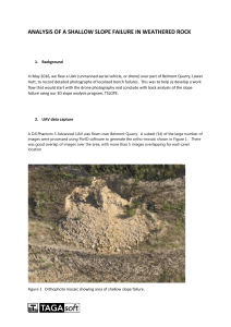 analyses of shallow failure in weak rock