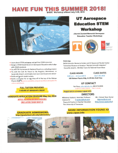 UT Aerospace Education STEM Summer Workshop