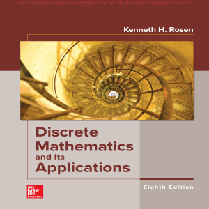 Discrete Mathematics and its Applications, 8e Kenneth Rosen