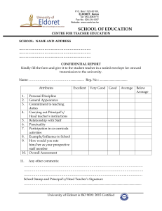 Revised Teaching Practice Confidential Report 1