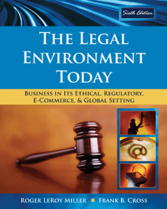 The Legal Environment Today - Roger LeRoy Miller, Frank B. Cr