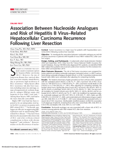 Association Between Nucleoside Analogues and Risk of Hepatitis B Virus–Related Hepatocellular Carcinoma Recurrence Following Liver Resection
