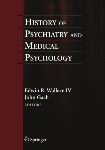 History of psychiatry and medical psychology