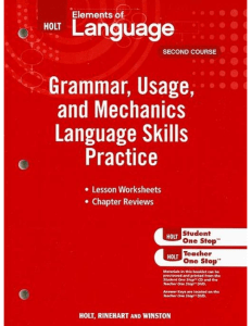 Grammar Usage and Mechanics Language Skills Practice 2nd Course Grade 8