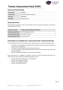 BSBFIM601Trainer Assessment Pack (1)