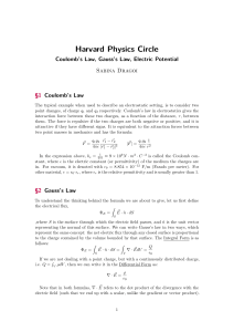 physics circle coulomb s law gauss s law potential
