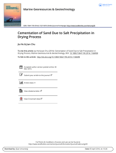 Cementation of Sand Due to Salt Precipitation in Drying Process (Marine Georesources & Geotechnology) (2016)