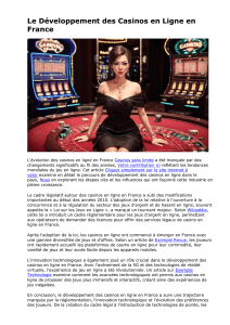 Le Developpement des Casinos en Ligne en France