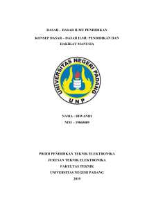 1.Dasar ilmu pendidkan & Hakikat manusia