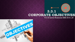 3.3.1 Corporate Objectives