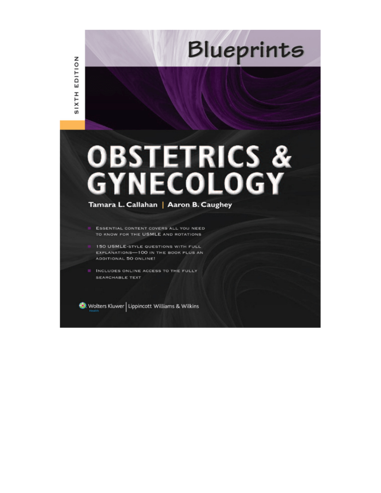 (Blueprints Series) Blueprints Obstetrics and Gynecology, 6E 2013