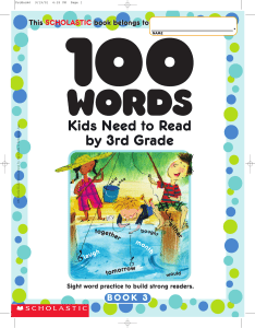 100 Words Kids Need To Read By 3rd Grade