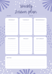 Blue Abstract Weekly Lesson Plan