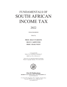 Fundamentals of South African Income Tax 2022