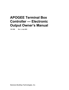 APOGEE Terminal Box Controller