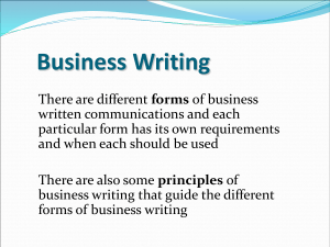 4. Business Writing I