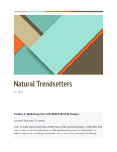 Natural Trendsetters - Markeeting Plan Draft