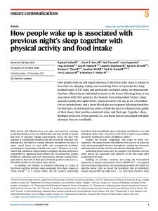 How people wake up is associated with previous night’s sleep together with physical activity and food intake