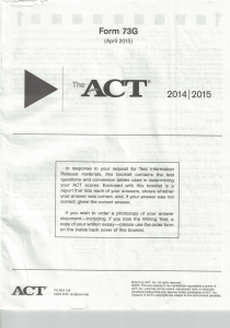 ACT 201504 Form 73G