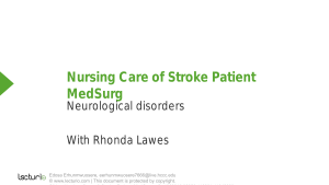 Slides Nursing Care of Stroke Patient MedSurg