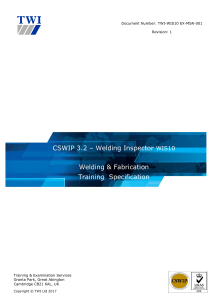 Welding and Fabrication Training Specification R1