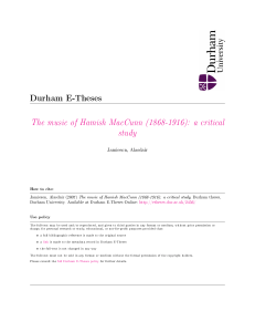 The Music of Hamish MacCunn, Jameison, Alasdair, thesis vol 2