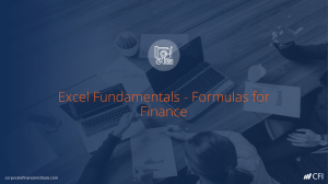 Excel Fundamentals - Formulas for Finance Presentation