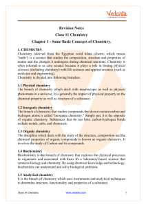 Some Basic Concepts of Chemistry Class 11 Notes CBSE Chemistry Chapter 1 [PDF]