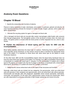 Anatomy Exam Questions