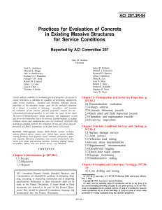 Concrete Evaluation in Massive Structures: ACI 207.3R-94